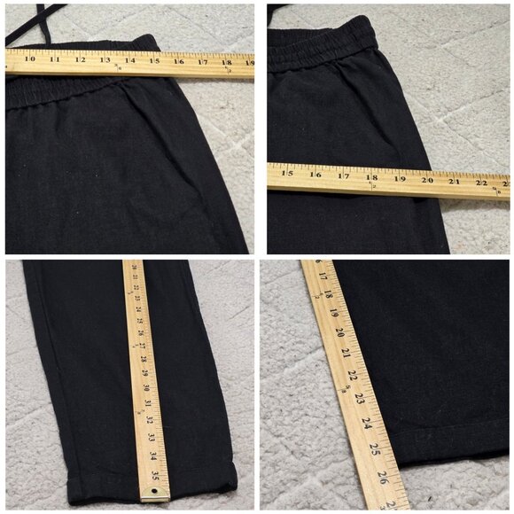 J.Crew Black‎ Linen-Cotton Blend Cropped Pants Size 10 - Picture 10 of 12